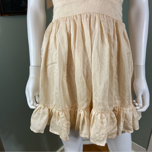 New NWT Mable Belle Cream Mini Dress Large L Deep V sundress - Picture 6 of 13